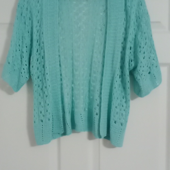#451NWOT C Knitted Aqua Women's Cardigan. Size: Large - Picture 3 of 9